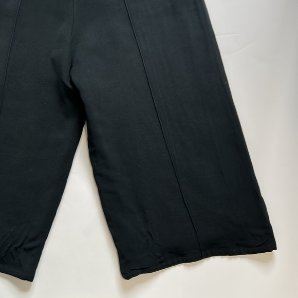 ALEXIS Black Wide Leg Culottes Crop Pant Pockets Heavyweight Designer Sz M - Picture 8 of 13